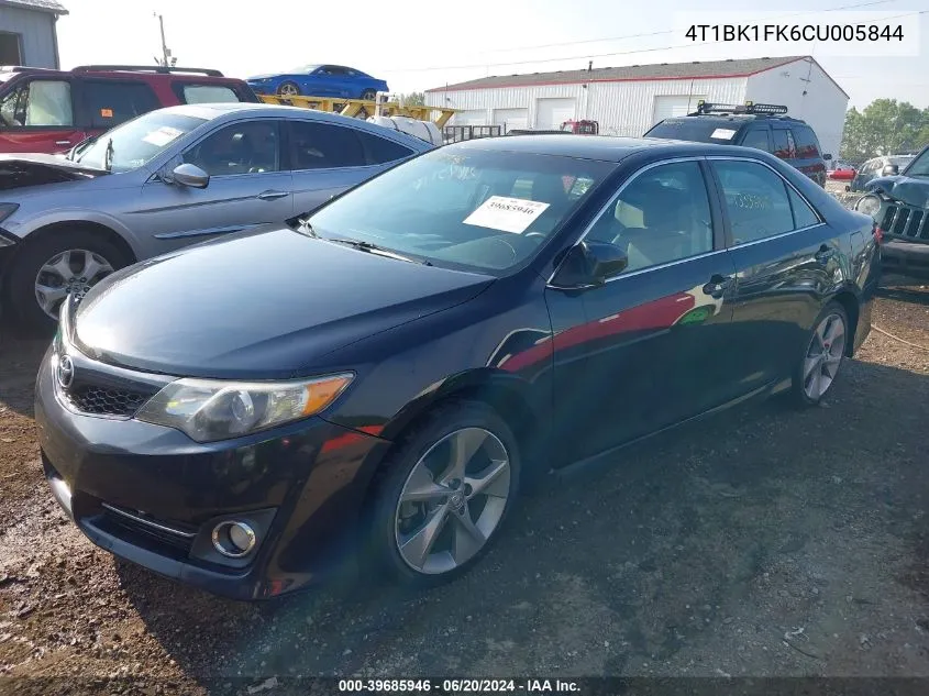 2012 Toyota Camry Se V6 VIN: 4T1BK1FK6CU005844 Lot: 39685946