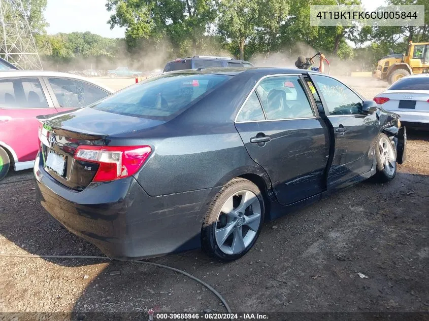 2012 Toyota Camry Se V6 VIN: 4T1BK1FK6CU005844 Lot: 39685946