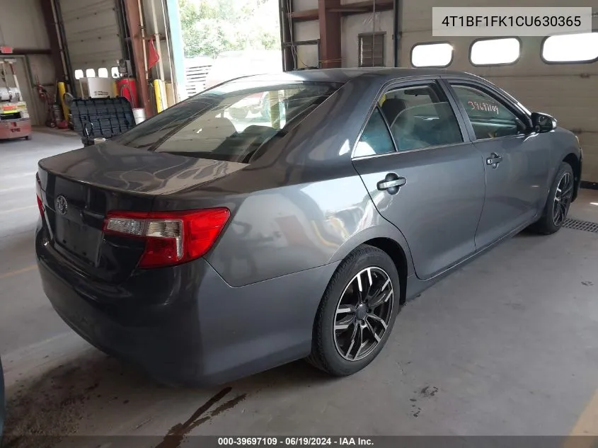 2012 Toyota Camry L VIN: 4T1BF1FK1CU630365 Lot: 39697109