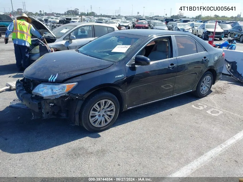 2012 Toyota Camry Hybrid Le VIN: 4T1BD1FK0CU005641 Lot: 39744854