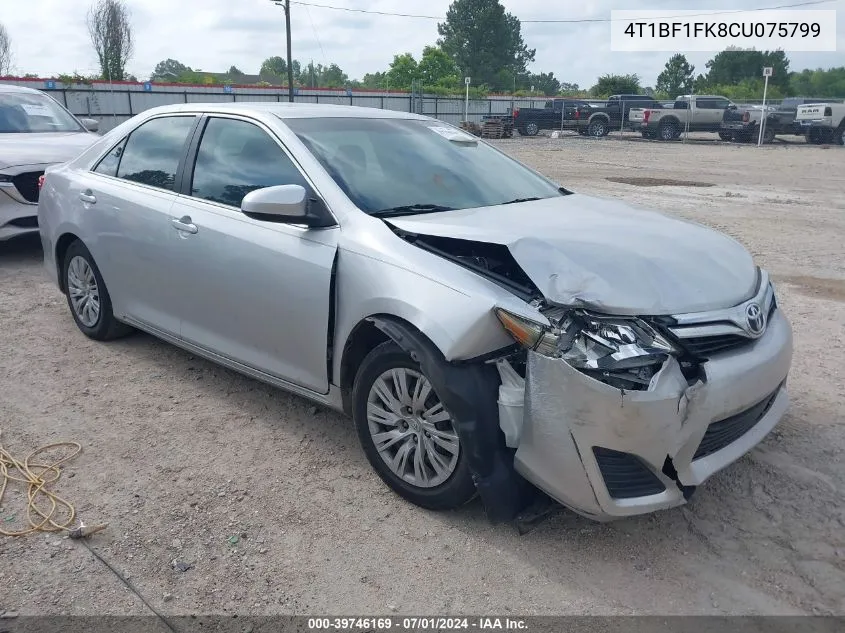 2012 Toyota Camry Le VIN: 4T1BF1FK8CU075799 Lot: 39746169