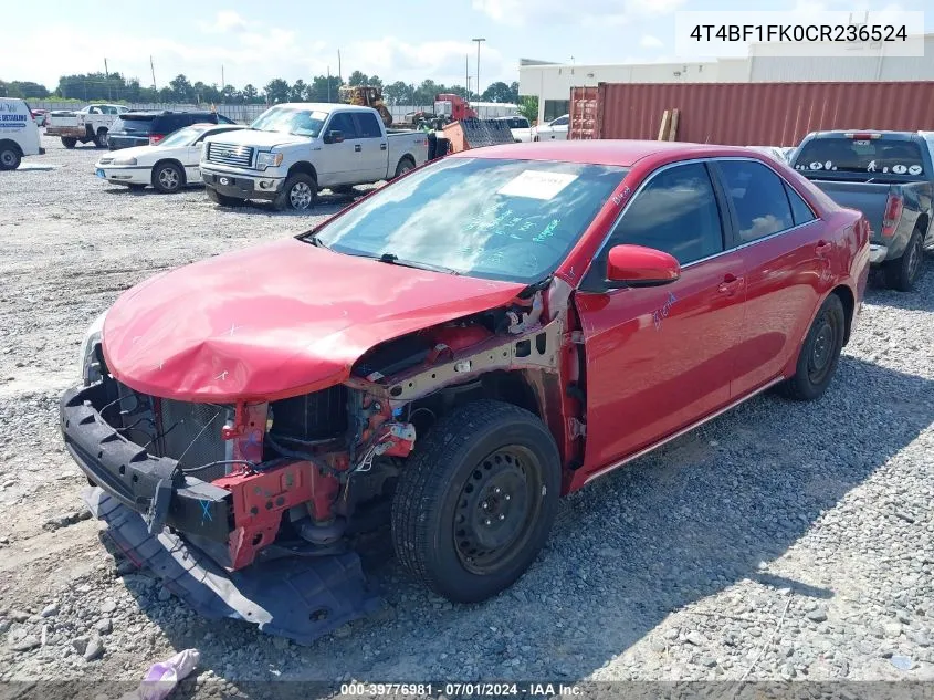 2012 Toyota Camry Le VIN: 4T4BF1FK0CR236524 Lot: 39776981