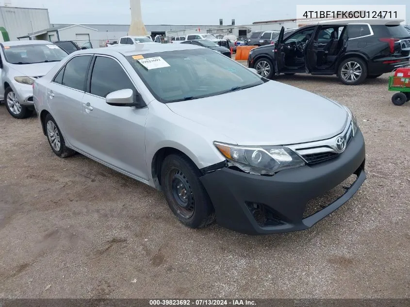 2012 Toyota Camry Le VIN: 4T1BF1FK6CU124711 Lot: 39823692