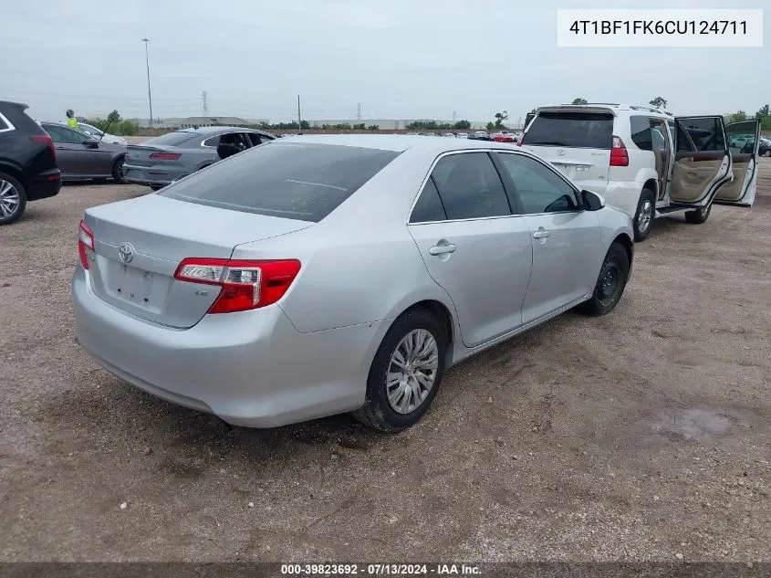 2012 Toyota Camry Le VIN: 4T1BF1FK6CU124711 Lot: 39823692