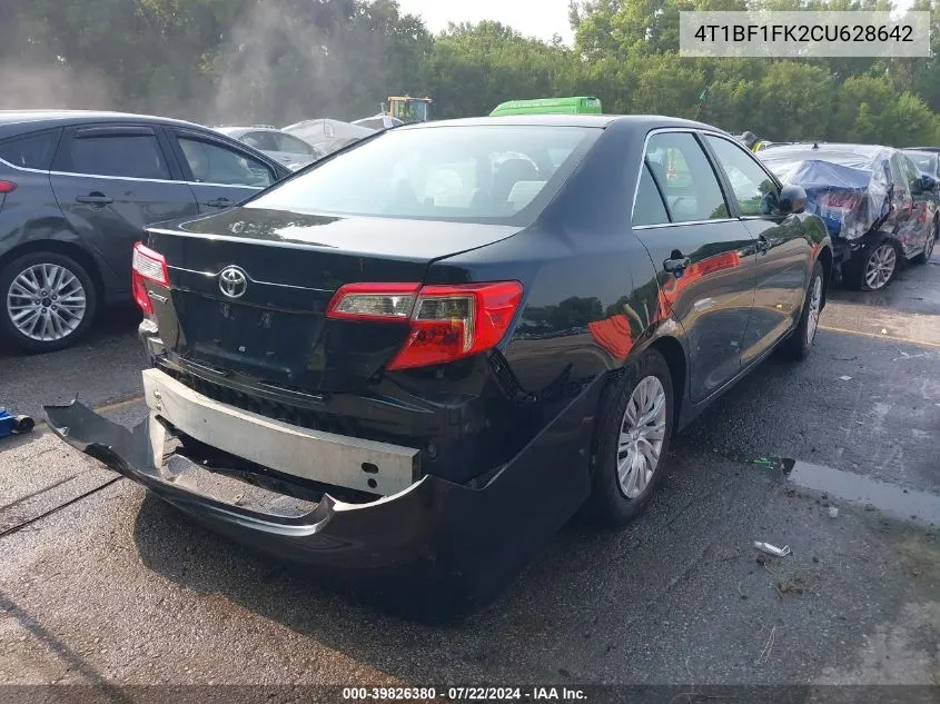 2012 Toyota Camry L VIN: 4T1BF1FK2CU628642 Lot: 39826380