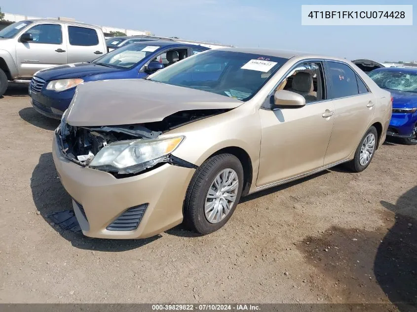 2012 Toyota Camry Le VIN: 4T1BF1FK1CU074428 Lot: 39829822