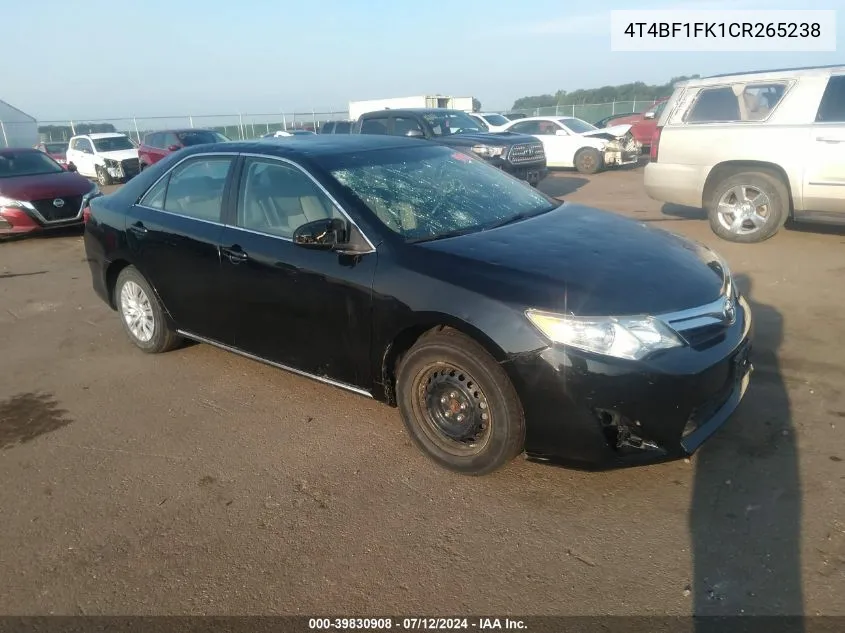 2012 Toyota Camry Le VIN: 4T4BF1FK1CR265238 Lot: 39830908