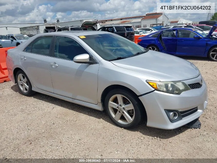 2012 Toyota Camry Se VIN: 4T1BF1FK2CU064202 Lot: 39838043