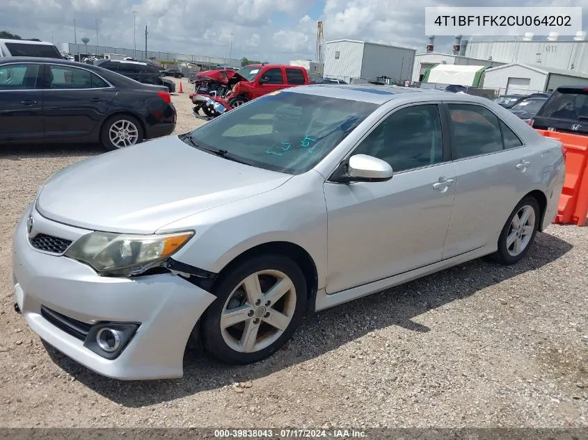 2012 Toyota Camry Se VIN: 4T1BF1FK2CU064202 Lot: 39838043