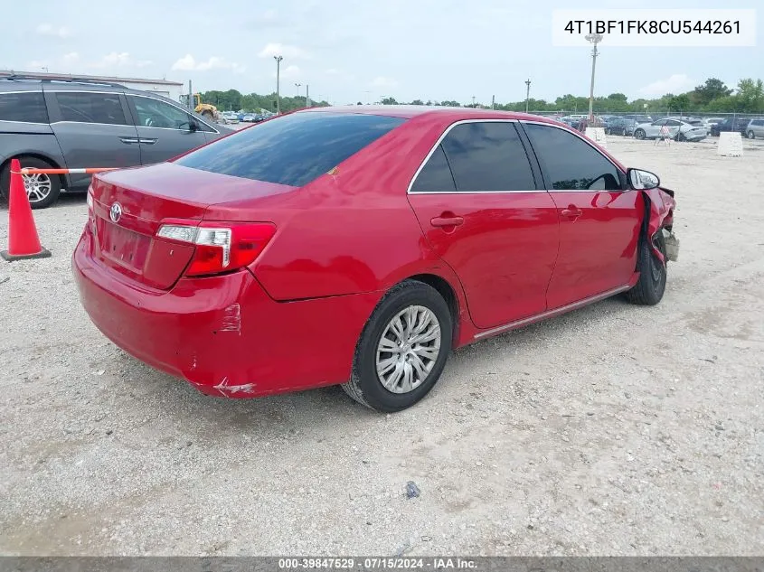 2012 Toyota Camry Le VIN: 4T1BF1FK8CU544261 Lot: 39847529