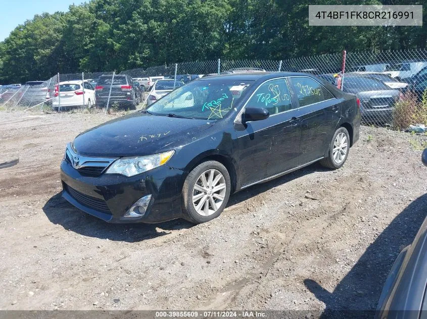 2012 Toyota Camry Xle VIN: 4T4BF1FK8CR216991 Lot: 39855609