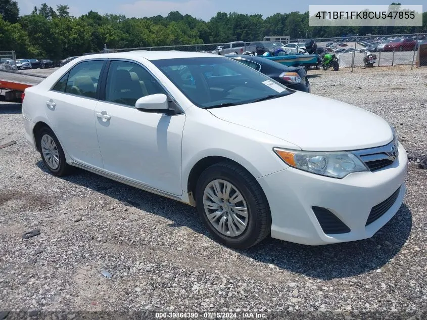 2012 Toyota Camry Le VIN: 4T1BF1FK8CU547855 Lot: 39864390