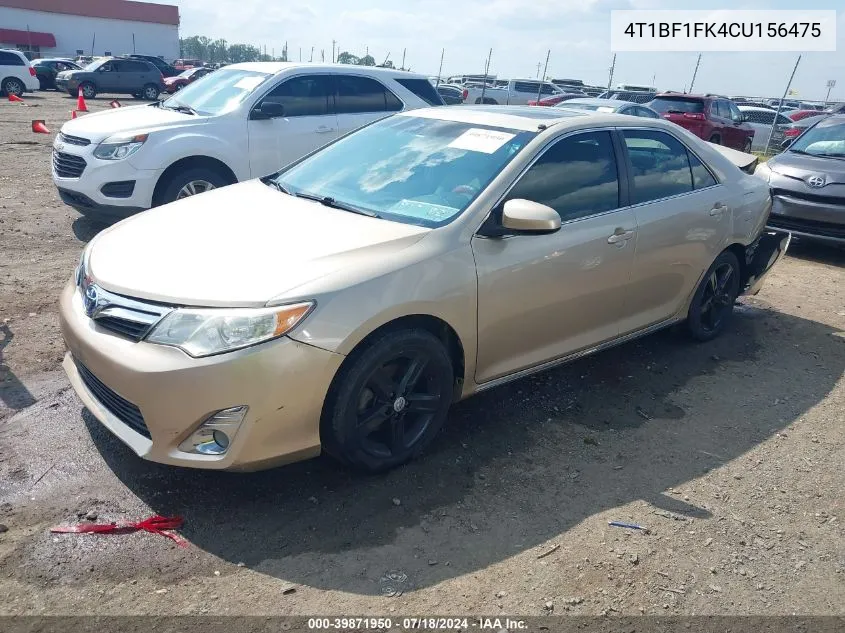 2012 Toyota Camry Xle VIN: 4T1BF1FK4CU156475 Lot: 39871950