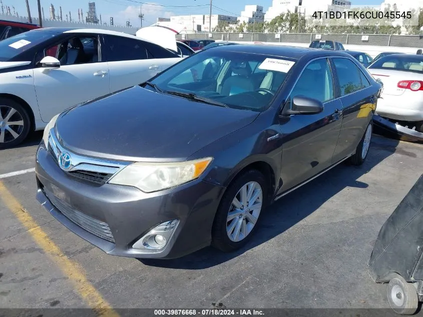 2012 Toyota Camry Hybrid Xle VIN: 4T1BD1FK6CU045545 Lot: 39876668