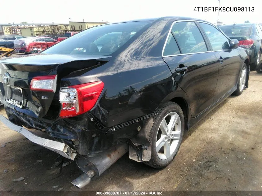 4T1BF1FK8CU098113 2012 Toyota Camry Se