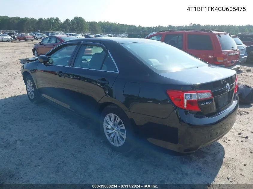 4T1BF1FK4CU605475 2012 Toyota Camry L