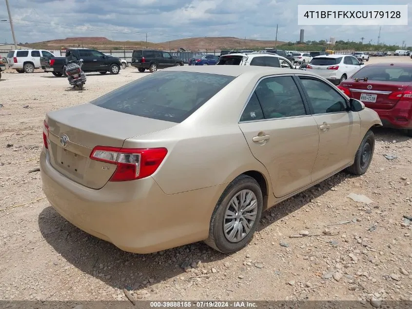 2012 Toyota Camry Le VIN: 4T1BF1FKXCU179128 Lot: 39888155