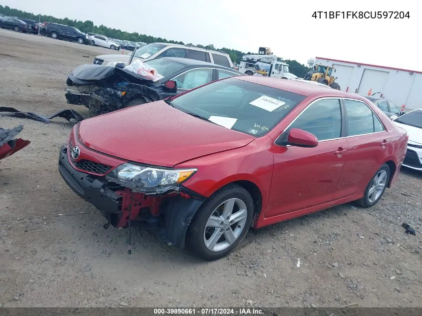 2012 Toyota Camry Se VIN: 4T1BF1FK8CU597204 Lot: 39890661