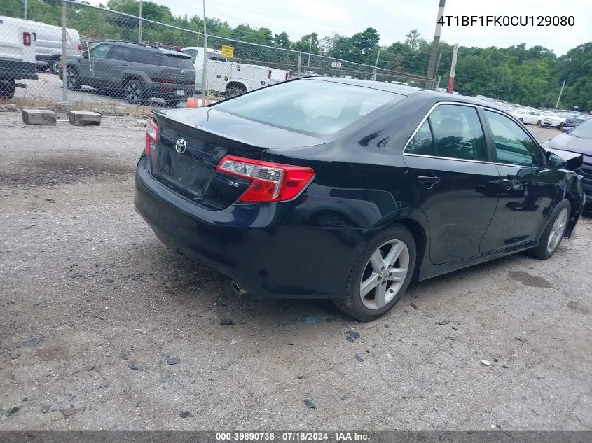 2012 Toyota Camry Se VIN: 4T1BF1FK0CU129080 Lot: 39890736