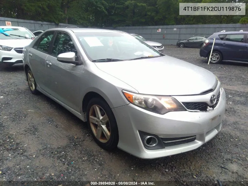 2012 Toyota Camry Se VIN: 4T1BF1FK2CU119876 Lot: 39894928