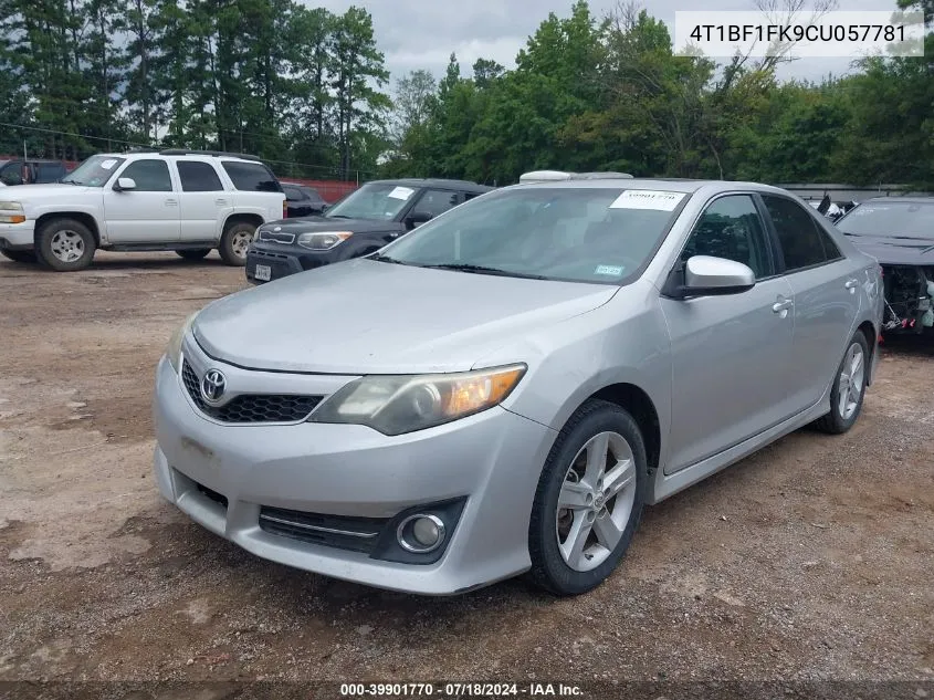 2012 Toyota Camry Se VIN: 4T1BF1FK9CU057781 Lot: 39901770