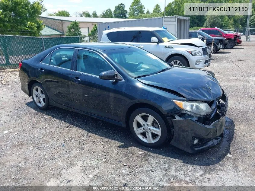 2012 Toyota Camry Se VIN: 4T1BF1FK9CU112150 Lot: 39904122