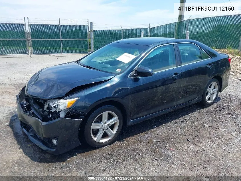 2012 Toyota Camry Se VIN: 4T1BF1FK9CU112150 Lot: 39904122