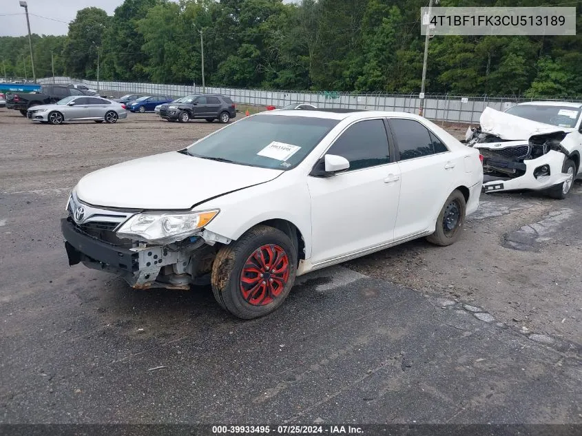 4T1BF1FK3CU513189 2012 Toyota Camry Le