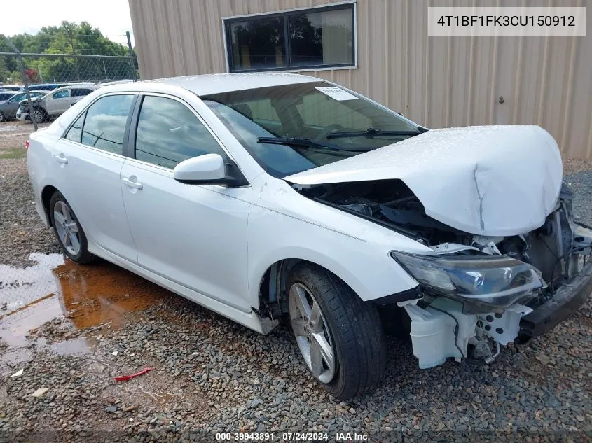 2012 Toyota Camry Se VIN: 4T1BF1FK3CU150912 Lot: 39943891