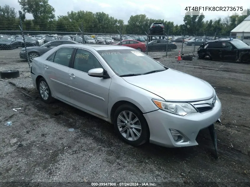 2012 Toyota Camry Xle VIN: 4T4BF1FK8CR273675 Lot: 39947908