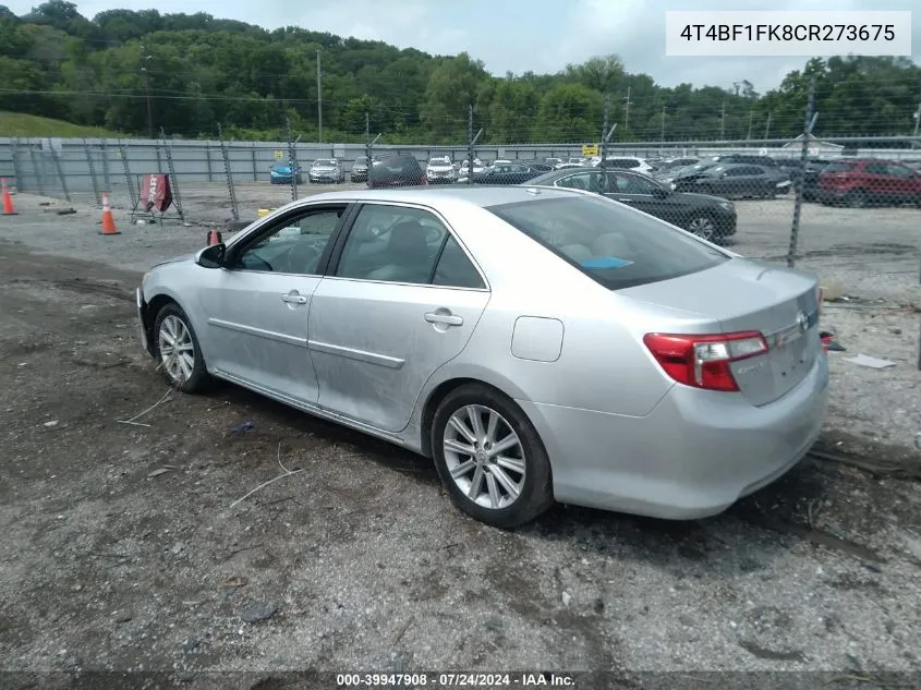 2012 Toyota Camry Xle VIN: 4T4BF1FK8CR273675 Lot: 39947908