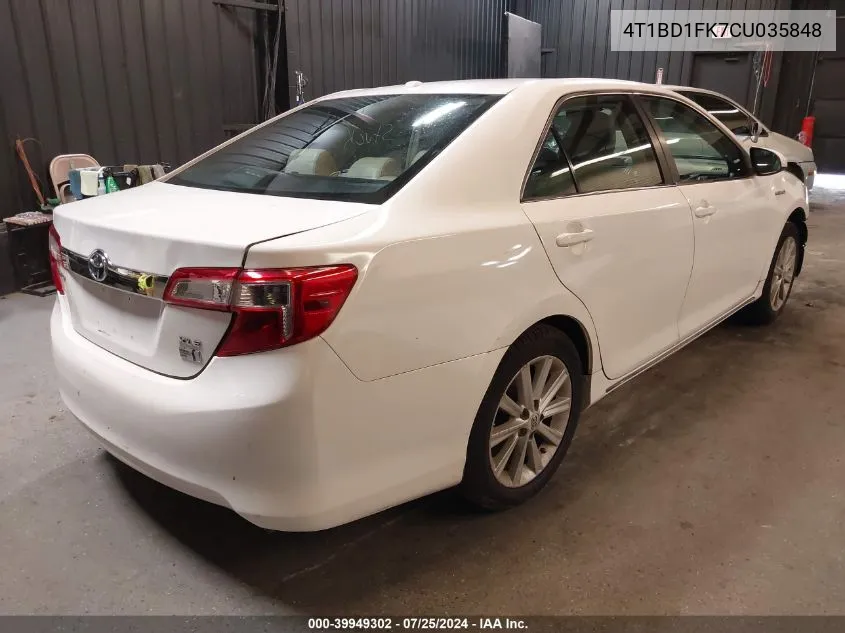 2012 Toyota Camry Hybrid Xle VIN: 4T1BD1FK7CU035848 Lot: 39949302