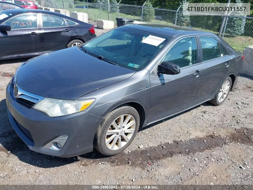 2012 Toyota Camry Hybrid Xle VIN: 4T1BD1FK8CU011557 Lot: 39963043