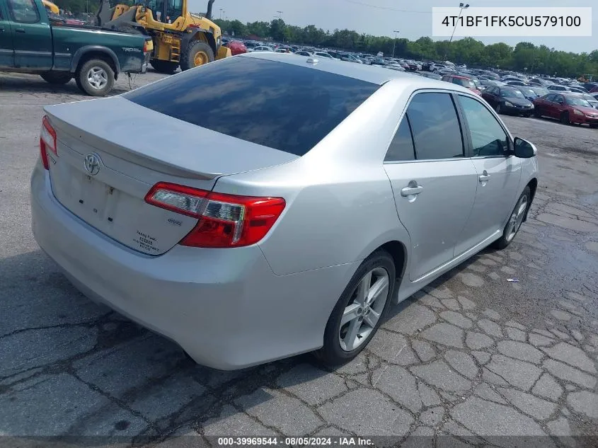 2012 Toyota Camry L/Le/Se/Se Limited Edition/Xle VIN: 4T1BF1FK5CU579100 Lot: 39969544