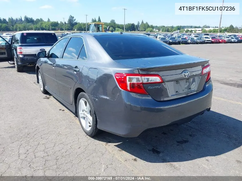 2012 Toyota Camry Se VIN: 4T1BF1FK5CU107236 Lot: 39972169