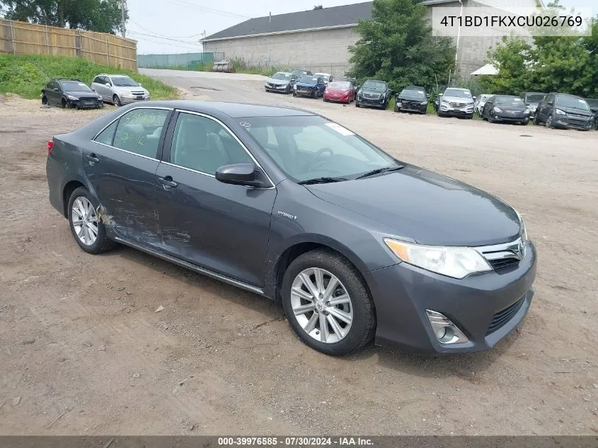 2012 Toyota Camry Hybrid Xle VIN: 4T1BD1FKXCU026769 Lot: 39976585