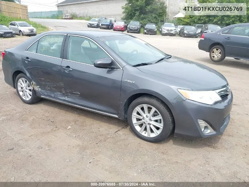 2012 Toyota Camry Hybrid Xle VIN: 4T1BD1FKXCU026769 Lot: 39976585