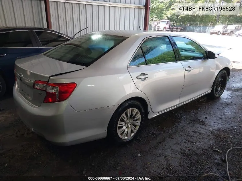 4T4BF1FK8CR196628 2012 Toyota Camry Le