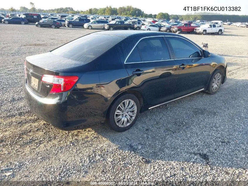 2012 Toyota Camry Le VIN: 4T1BF1FK6CU013382 Lot: 40000307