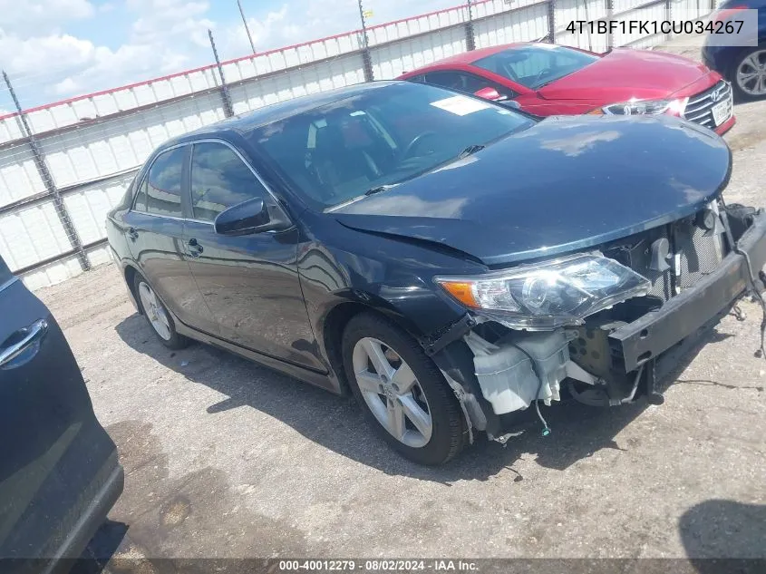 2012 Toyota Camry Se VIN: 4T1BF1FK1CU034267 Lot: 40012279