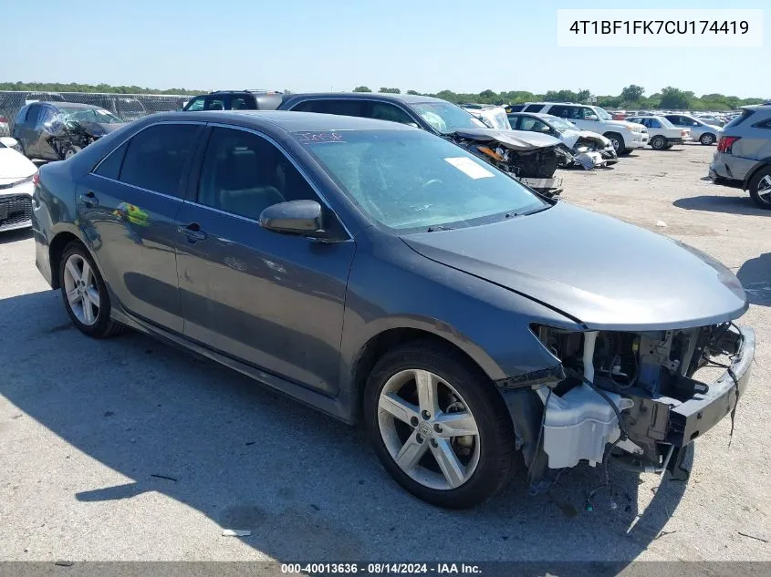 2012 Toyota Camry Se VIN: 4T1BF1FK7CU174419 Lot: 40013636