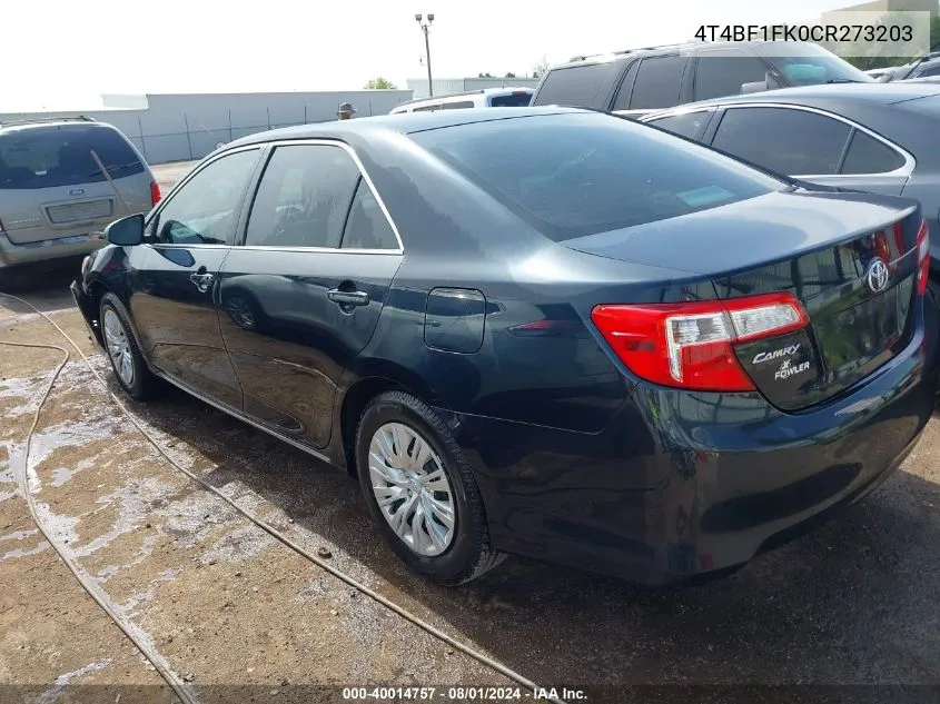 4T4BF1FK0CR273203 2012 Toyota Camry Le