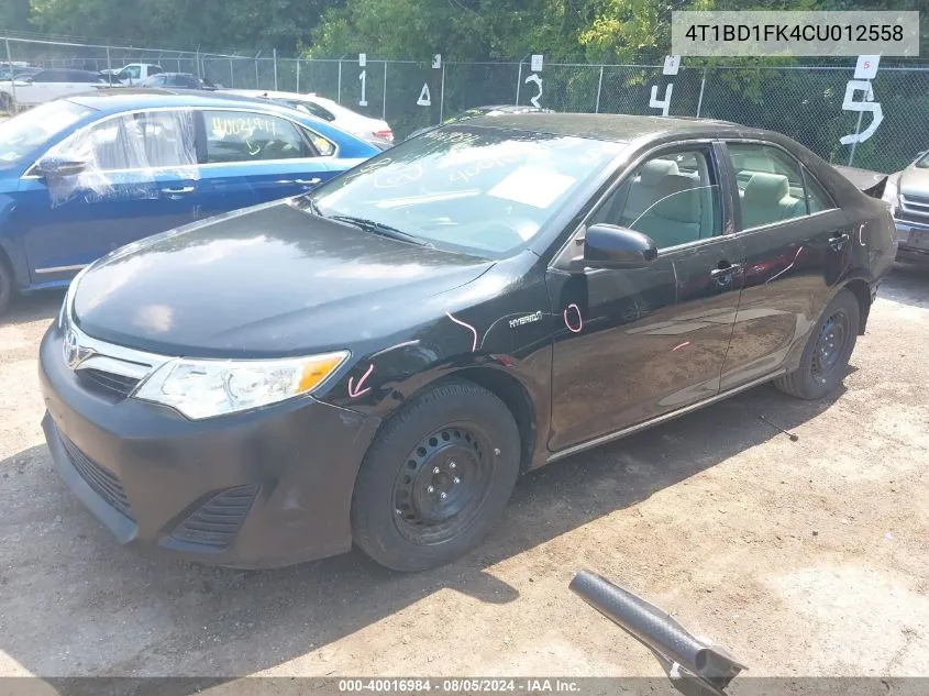 4T1BD1FK4CU012558 2012 Toyota Camry Hybrid Le