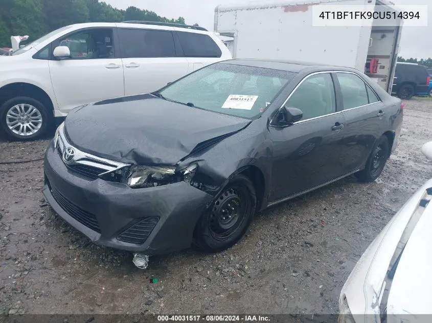 4T1BF1FK9CU514394 2012 Toyota Camry Le