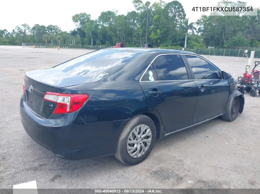 4T1BF1FKXCU587354 2012 Toyota Camry Le