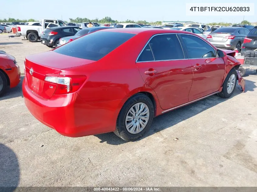 4T1BF1FK2CU620833 2012 Toyota Camry Le