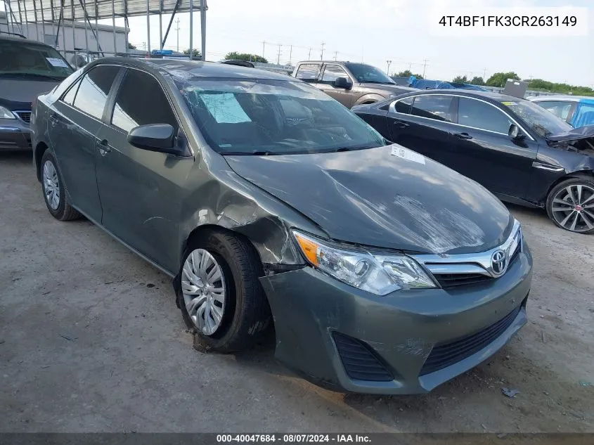 4T4BF1FK3CR263149 2012 Toyota Camry Le