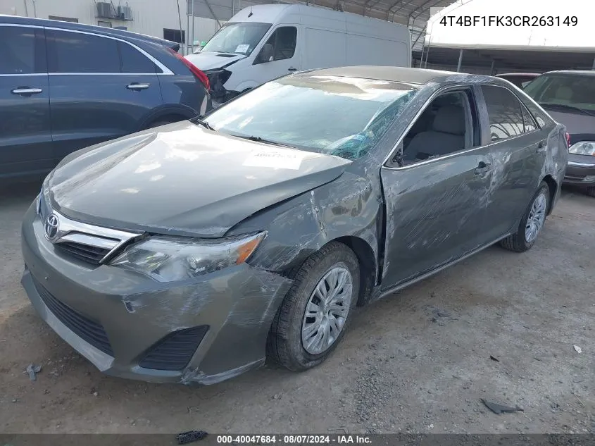 4T4BF1FK3CR263149 2012 Toyota Camry Le