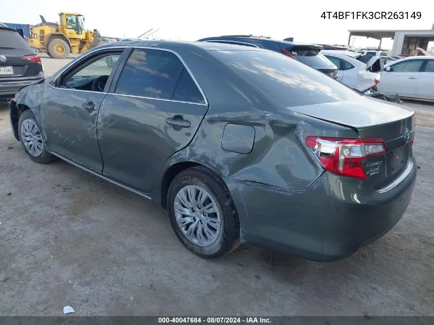 4T4BF1FK3CR263149 2012 Toyota Camry Le