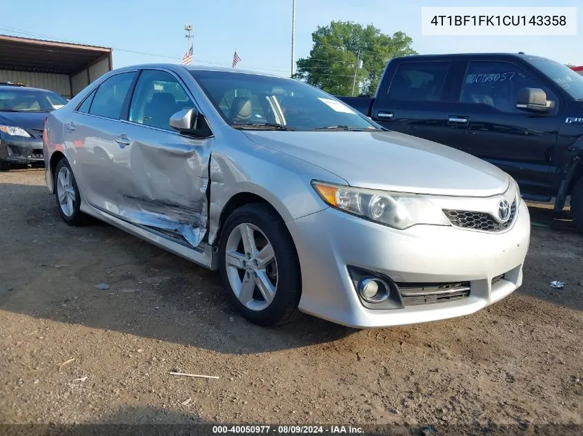 2012 Toyota Camry Se VIN: 4T1BF1FK1CU143358 Lot: 40050977